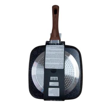 Imagem de Frigideira Grill com Indução Quadrada 24,4cm - Preta - THIKA
