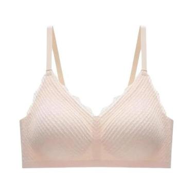 Imagem de Sutiã Feminino Sem Costura De Renda Antiderrapante Com Bojo Fino E Alç