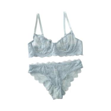 Imagem de Conjunto De Sutiã E Calcinha De Renda Multicolorido Sexy Transparente 