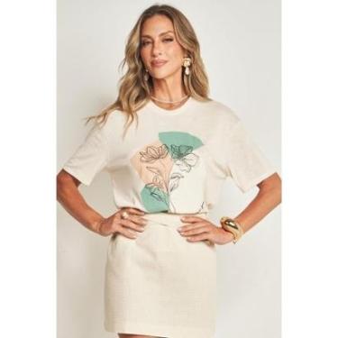 Imagem de BLUSA T-SHIRT TRICOT FLAME DOCE TRAMA REF:105663-Feminino