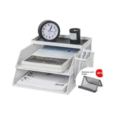 Imagem de Organizador De Mesa Empilhável Em Metal Com Bandeja Para Papéis, Supor