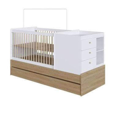 Imagem de Berço Multifuncional com Cama Auxiliar e Cômoda Completa Móveis Marrom