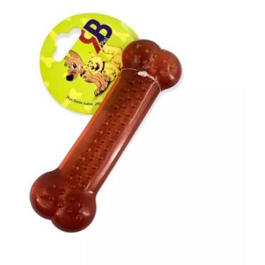 Imagem de Brinquedo Pet Osso Massageador Cristal Grande Para Cães - RB Pet, Verm