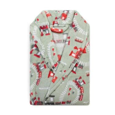 Imagem de Roupão Microfibra Infantil Fleece Camesa Tamanho G - Trenzinho, G