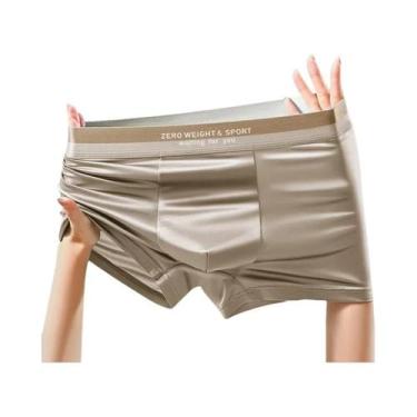 Imagem de Cuecas Boxer Masculinas plus Size De Seda Gelada Respiráveis Ajuste Sl