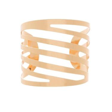 Imagem de 4 Anéis para Guardanapo Lyor Curves de Aço Dourado