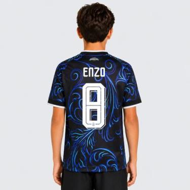Imagem de Camisa Adidas Argentina Away 2026 Juvenil 8 ENZO, 16 ANOS