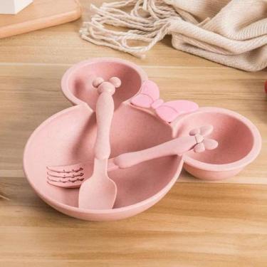 Imagem de Prato Infantil Bebê Minie Mickey com 3 Divisórias Talheres MM - Asia H