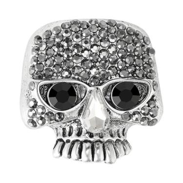 Imagem de Broche De Caveira Unissex Feminino Com Strass, Alfinete De Lapela De M