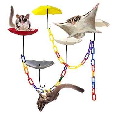 Imagem de NEOUZA 6 pacotes de plataforma de gliders de açúcar, corrente de escalada de 140 peças de clipes C para gliders de açúcar, pássaros, esquilos brinquedo para animais de estimação
