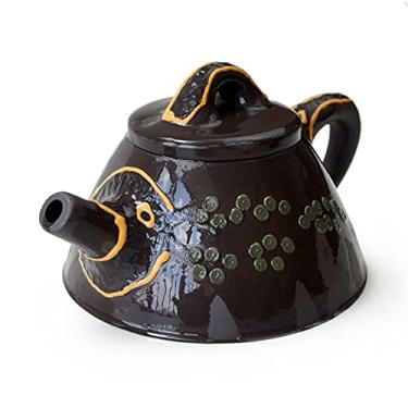Imagem de Bule de 180 ml Chinês Yixing Genuíno Pote de Argila Preta Infusores de Chá Alívio Pinheiro