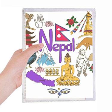 Imagem de Caderno Nepal Love Heart Landscap bandeira nacional diário de folhas soltas recarregáveis papelaria
