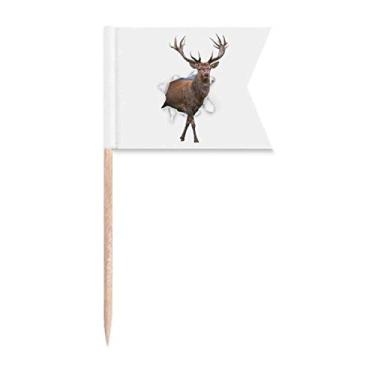 Imagem de Animal Paper Break Shocks Bandeiras de palito de dente Marcação de rotulagem para Bolo de Festa Prato de Queijo