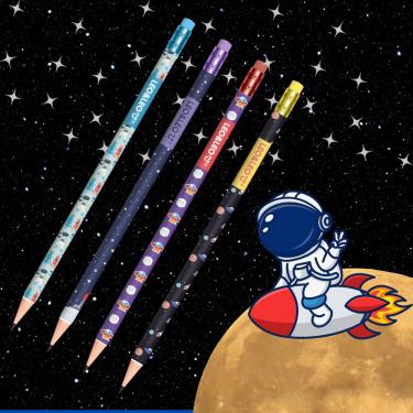 Imagem de Lápis Borracha Astronautas Material Escolar Lapis de Escrever