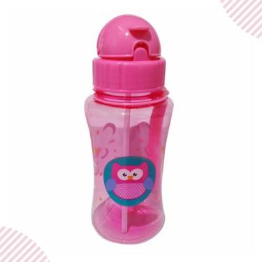 Imagem de Garrafa Infantil Canudo Retrátil De Silicone 400 Ml Coruja - Zein