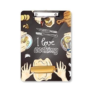 Imagem de I Love Cooking Dumplings Prancheta de Batata Prancheta de Escrita Placa de Apoio A4