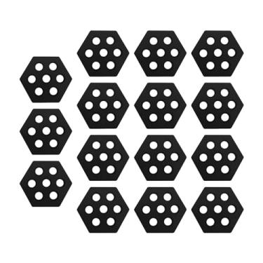 Imagem de Vaveren 15 peças almofadas de prancha de surf hexagonal almofadas de deck premium surf estofamento sem cera deck grip esteira para skimboards shortboards, PRETO