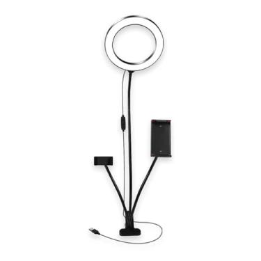 Imagem de Ring Light Kit de luz de anel de LED de 8 polegadas Maquiagem Vídeo Transmissão ao Vivo para Microfone Suporte de Telefone Mesa Iluminação de Beleza Luz Selfie (Cor: Tipo 3 em 1)