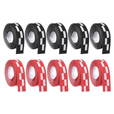 Imagem de PATIKIL Fita lateral de tênis de mesa de 45,72 cm, pacote com 10 fitas de borda de pingue-pongue protegem as bordas de borracha e lâmina para raquetes de remo, vermelho e preto