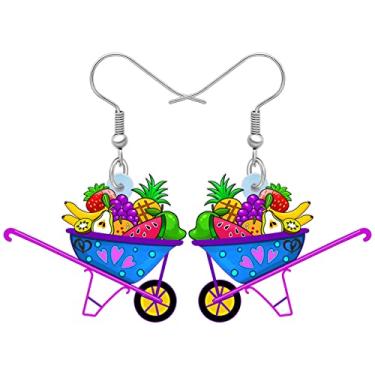 Imagem de DALANE Brincos de acrílico para carrinho de comida, caminhonete de sorvete, frutas, presentes de pizza fofos, joias inovadoras para mulheres e meninas, 29mm x 28mm, Acrílico, Sem pedra preciosa