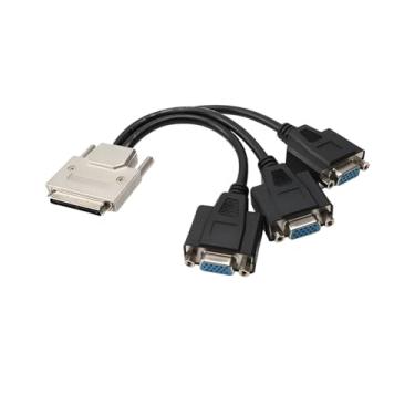 Imagem de VHDCI Cabo de breakout e adaptador VHDCI(SCSI 68pin) M para VGA fêmea de 3 portas e HDMI AF de 3 portas e DVI-D de 3 portas (24+1) Cabo divisor fêmea para placas gráficas NVIDIA e VisionTek, VHDCI TO VGA*3