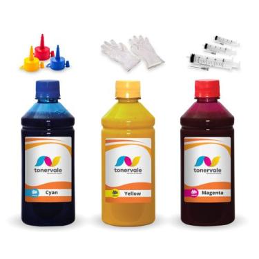 Imagem de Kit 3 Tinta Compatível Para Brother MFC-J6545DW LC-3037 500ml - Toner 