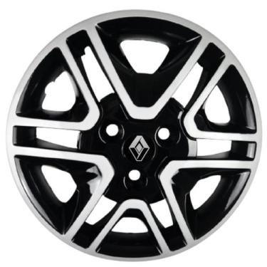 Imagem de 4 calotas kwid life 2018 2019 2020 aro 14 preta prata - GRID CALOTAS