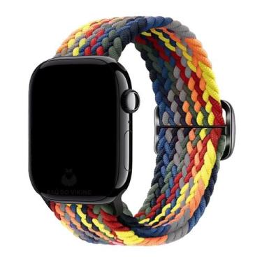 Imagem de Pulseira Nylon Trançada Tecido Compatível Com Apple Watch - Baú do Vik
