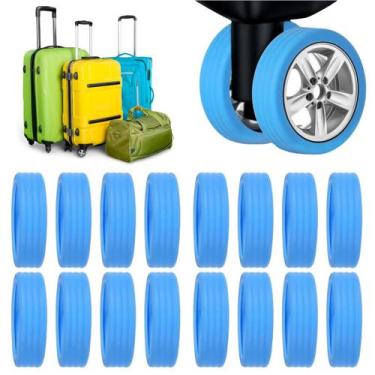 Imagem de Kit 16 Protetor De Rodas Mala Bagagem Viagem Capa De Silicone - Protet