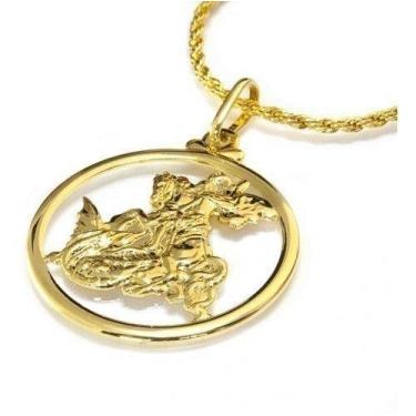 Imagem de Pingente Medalha São Jorge Banhado com ouro 18k - Design Medalhas
