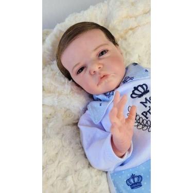 Imagem de Bebê reborn silicone bem macio cabelo fio a fio feito a mao - BABY BAN