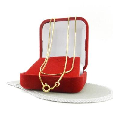 Imagem de Corrente Masculina 60Cm 1Mm Largura Folheada Ouro Cr167 - Wnbijouteria