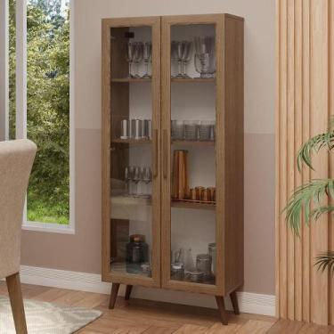 Imagem de Cristaleira 70 cm 2 Portas de Vidro com Pés Cônicos Madesa Rustic, Rus