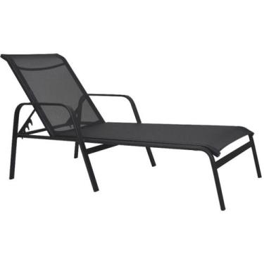 Imagem de Espreguiçadeira de Piscina Aluminio e Tela Sling Reclinável - Nossa Ka