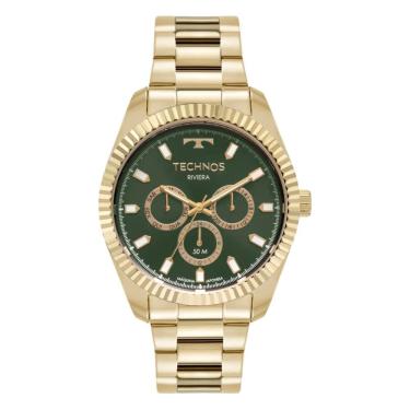 Imagem de Relógio Technos Masculino Ref: 6p79bz/1v Multifunção Riviera Dourado
