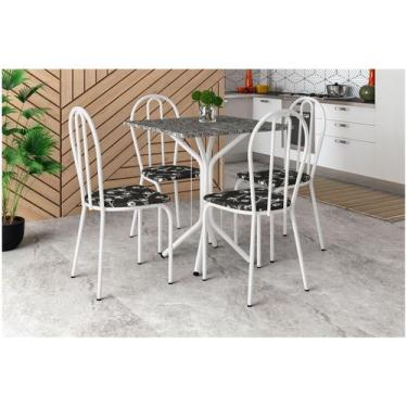 Imagem de Mesa de Jantar 4 Cadeiras Quadrada Branca Artefamol America Thais, Bra