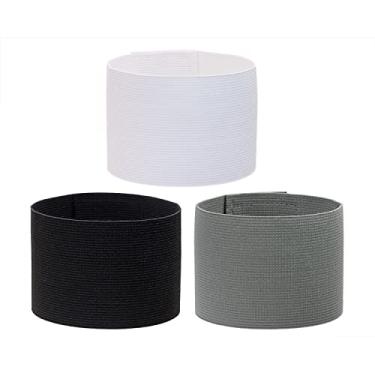 Imagem de ONLYKXY 3 braçadeiras de capitão 7 x 32,5 cm/2,7 x 12,8 polegadas braçadeira de líder ajustável braçadeira esportiva para futebol, basquete, vôlei, equipe escolar, competição, treinador, jogadores, pulseiras de pulso (3 cores)