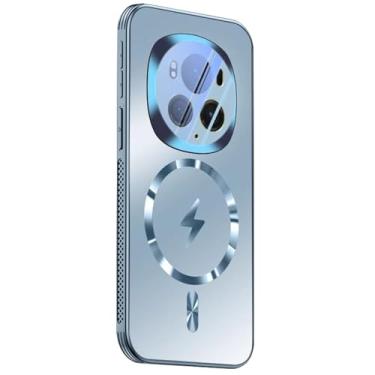 Imagem de POYUFRG Capa para Honor Magic 7 Pro/7, ventosa magnética, carregamento sem fio, capa fina, lente envolvente completa, capa moderna, bronze, 7 Pro