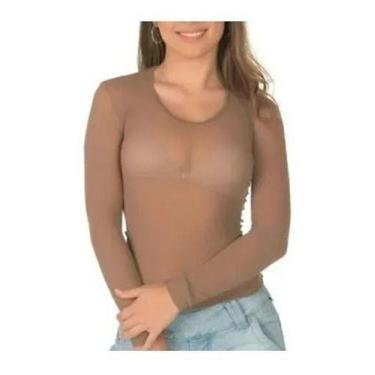 Imagem de Blusa Segunda Pele Loba Lupo Manga Longa Fio 40 800-001, GG, Pó de arr