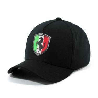 Imagem de Boné Preto Unissex Aba Curva Ajuste Fitão Motorcycles Carro Envio Imed