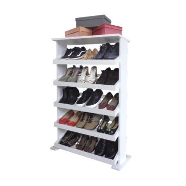 Imagem de Sapateira de Piso Chão para Closets e Quartos 15 Pares Sapatos - Branc