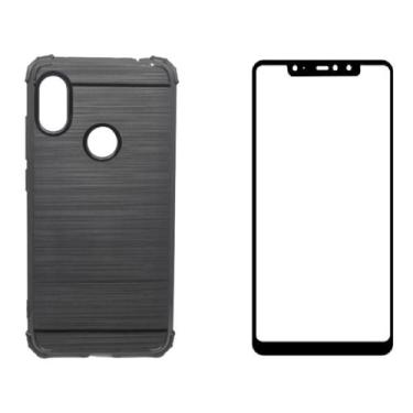 Imagem de Capa Anti Impacto Preta Para Redmi Note 6 Pro + Pelicula 3d - Mustangs