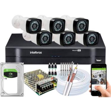 Imagem de Kit Cftv 6 Câmeras Segurança Hd Dvr Intelbras MHDX C/ HD 1Tb