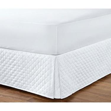 Imagem de Saia Box Matelada Para Cama Casal Padrão 01 Peça Branco - Enxovais aqu