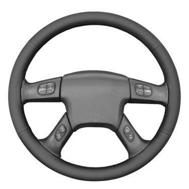 Imagem de MEWANT Capa de volante costurada à mão para Chevrolet Silverado 2003 Pacote de couro acessórios para volante de carro