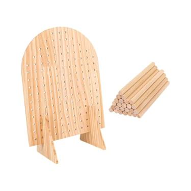 Imagem de Vaveren Madeira pegboard expositor chaveiro titular decoração placa de jóias rack peg placa acessórios rack para entrada do escritório casa