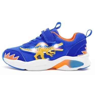 Imagem de Zapatillas de Deporte para Niños, Menino Zapatos Luminosas de Dinosaurio, Malla Transpirable, Spinosaurus (Azul, Criança de 1 a 3 anos, 26, Numérico, BR)