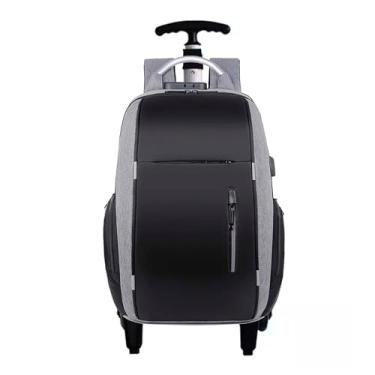 Imagem de Mochila com Rodinhas para Adulto, Resistente à Água, Reforçada, com Carrinho (Cinza)