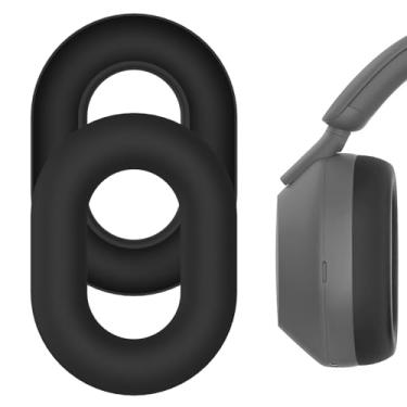 Imagem de Geekria Capa de silicone compatível com fones de ouvido sem fio Sony WH-1000XM5, WH1000XM5, capa para fones de ouvido/capa de almofadas à prova de suor e facilmente lavável (preto)
