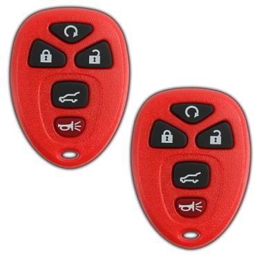 Imagem de Controle remoto de entrada KeylessOption, substituição para chave de carro 15913415 - vermelho (pacote com 2)